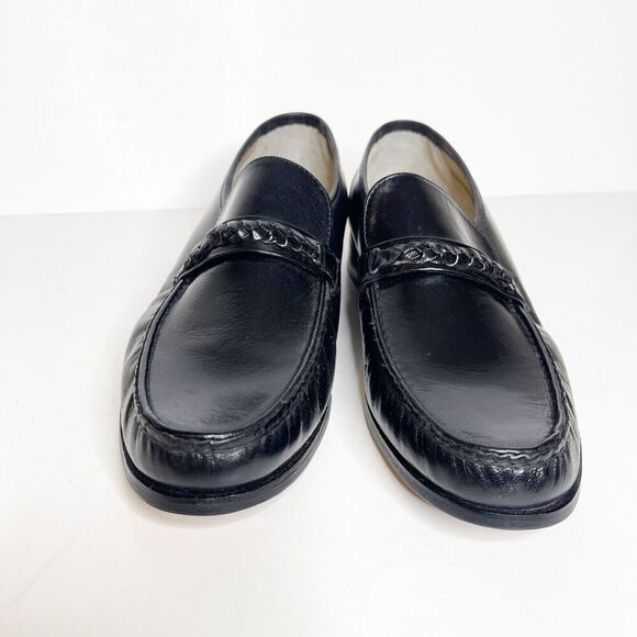 NEW Vintage Nunn Bush 10.5M Black Moc Toe Loafers Leather Dress Shoes - Picture 3 of 8